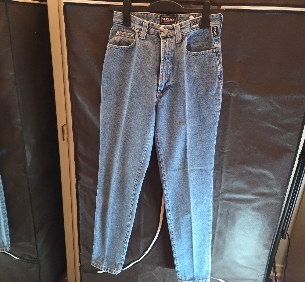 Versace High-Rise Light Wash Denim Jeans